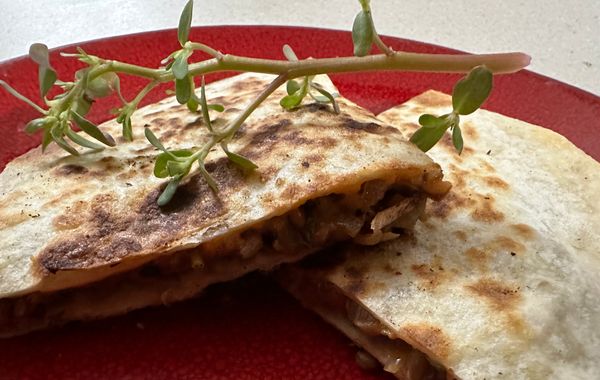 Purslane Lentil Quesadillas